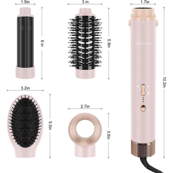 IG INGLAM 4-in-1 Mega Air Styler Professional Ionic Hair Dryer Brush Curler Kit - Picture 7 of 16